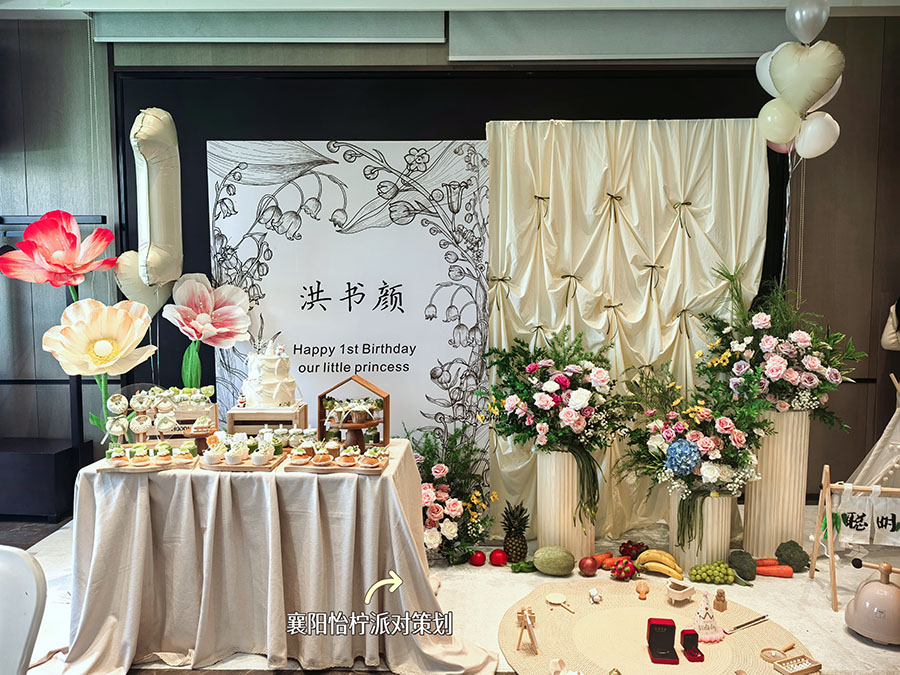 小清新INS韩系生日装扮奶油风派对氛围感男女孩儿童周岁3岁生日布置装扮-图五